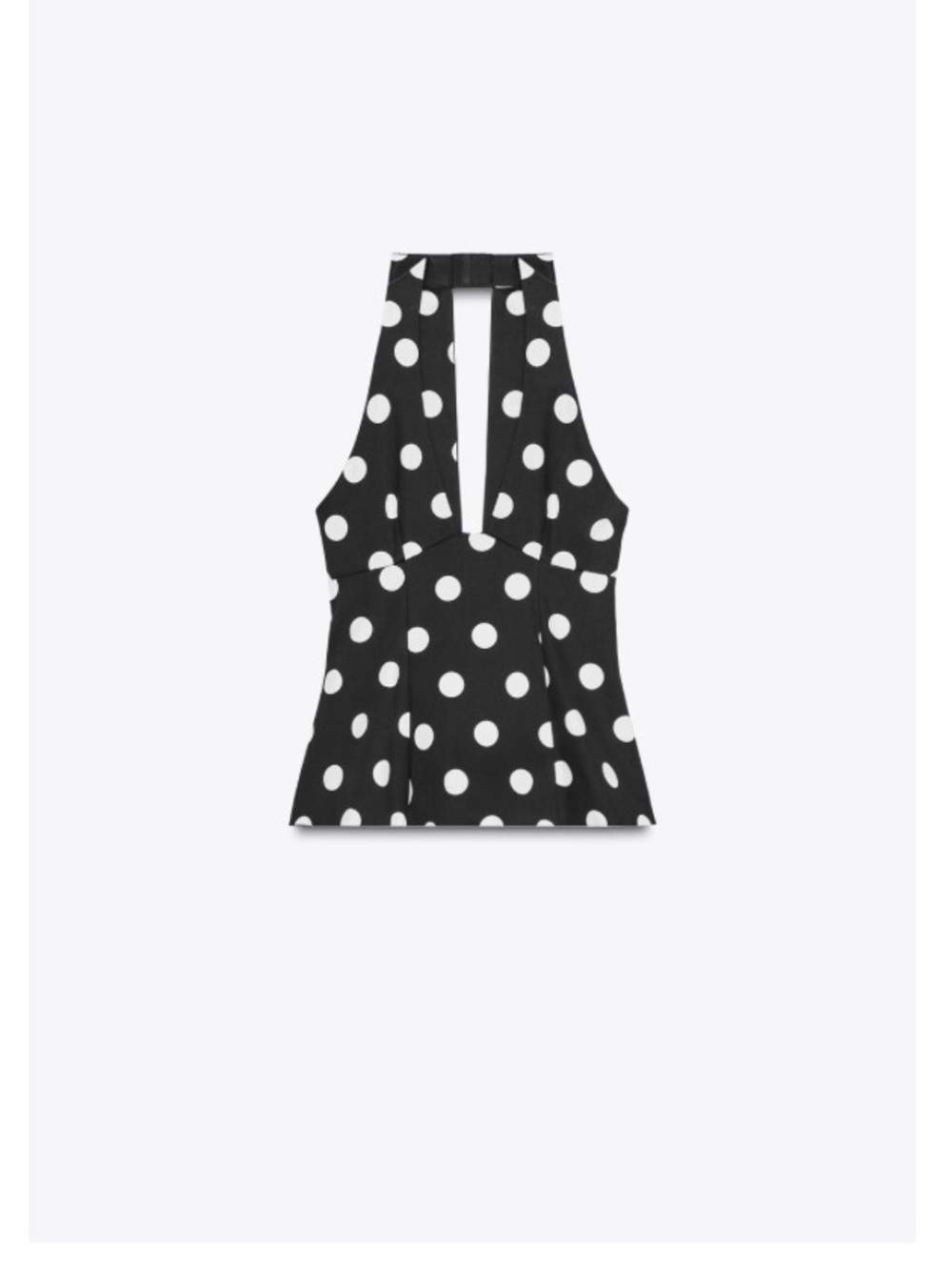 Zara Black and White Polka Dot Halter Tank